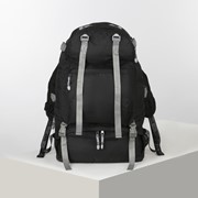 Рюкзак туристический, 65 л, отдел на молнии, 3 наружных кармана, цвет чёрный фото