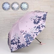 Зонт механический 'Райский сад', 4 сложения, 8 спиц, R 48 см, цвет МИКС