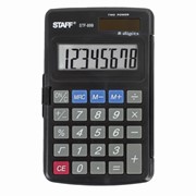 Калькулятор карманный STAFF STF-899 (117х74 мм), 8 разрядов, двойное питание, 250144 фото