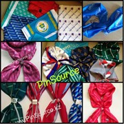 Изготовление платков, галстуков, шарфов, настольных флажков, зажимов для галстука, колец для платка женского под заказ фото