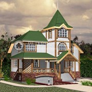 Брусовой дом с бельведером фото