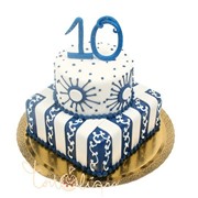 Свадебный торт на 10 лет №642 фото