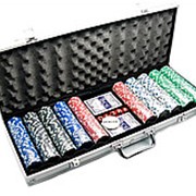 Покерный набор в алюминиевом кейсе на 500 фишек фотография