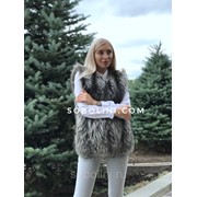 Жилет из чернобурки, длина 65 см фото