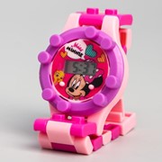 Часы наручные лего, Минни Маус, с ремешком-конструктором фото