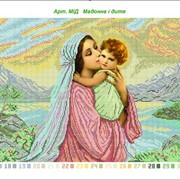 Канва для создания икон Мадонна и ребенок БС Солес фото