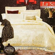 Комплект постельного белья шелковый жаккард La scala JP-01 Семейный фотография