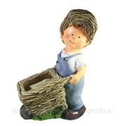 Кашпо декоративное Мальчик с тележкой фото