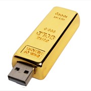 USB-флешка на 64 ГБ в виде слитка золота, золотой фотография