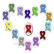 Значок- символ солидарности в борьбе с ВИЧ фото