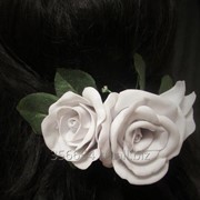 Заколка Белые розы