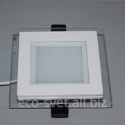 Встраиваемый светильник квадратный со стеклом 6 Вт фото