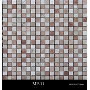 Мраморная мозаика.Плитка полированная МР-11(Шахматка Розово-бежевая).Размер:305х305х7,5мм