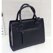 Деловая сумка из эко-кожи 30 см черная фото