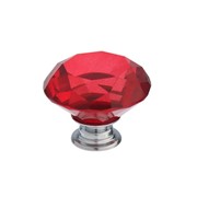 Ручка кнопка CAPPIO, цвет красный 'Алмаз', стеклянная, d40 мм фото
