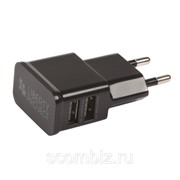 СЗУ «LP» с USB выходом 2,1А компакт 2 USB выхода (черное/европакет) фото