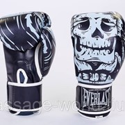 Перчатки боксерские FLEX на липучке ELAST SKULL (р-р 8-12oz, черный) фото