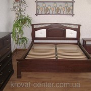 Кровать деревянная леди Кларик (190\200*160) массив - ольха, покрытие - итальянский орех. фотография