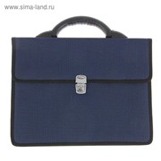 Портфель деловой ткань 350 х 260 х 100 мм,“Выборг“, синий фото
