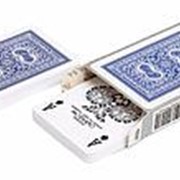 Карты для покера “Modiano Old Trophy“ 100% пластик, Италия, синяя рубашка фотография