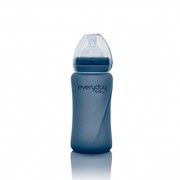 Бутылочка EveryDay Baby Стеклянная бутылочка с индикатором температуры и защитным силиконовым покрытием фото