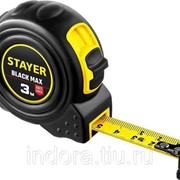 STAYER BlackMax 3м / 16мм рулетка в ударостойком полностью обрезиненном корпусе и двумя фиксаторами фото