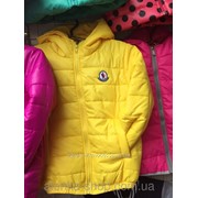 Детская куртка ветровка Moncler Fashion 116-140 на девочку желтая, код товара 246146443 фотография