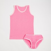 Комплект (майка, трусы) для девочки, цвет розовый, рост 122 см фотография
