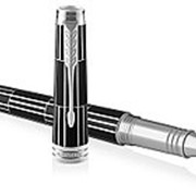 Parker Ручка-роллер Parker Premier Luxury Black CT, толщина линии F, никеле-палладий Цвет корпуса Черно-серебристый фото