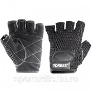 Перчатки для занятий спортом “TORRES“ арт.PL6045S, р.S, хлопок, нат. замша, подбивка 6 мм, черные фото