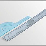 Транспортир, линейка с держателем 25 см фото