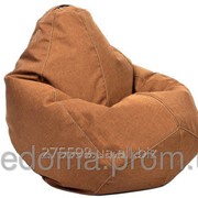 Бежевое кресло-мешок груша 100*75 см из микро-рогожки, кофе с молоком фотография