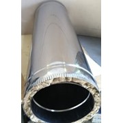 Дымоход из металла 0,8 мм (AISI 304) утеплений в зеркальной нержавейке