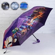 Зонт автоматический 'Ночной город', в подарочной упаковке, 3 сложения, 8 спиц, R 51 см, цвет МИКС