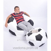 Комплект кресло-мяч 80 см + мячик 50 см из ткани Оксфорд черно-белое, кресло-мешок мяч