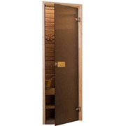 Стеклянные двери Saunax Classic 69x189 (матовая бронза) фотография