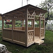 Деревянная беседка для дачи летняя без предоплаты «Варяг» фото