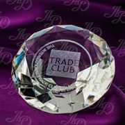 Стеклянный Алмаз- из стекла с лазерной гравировкой
