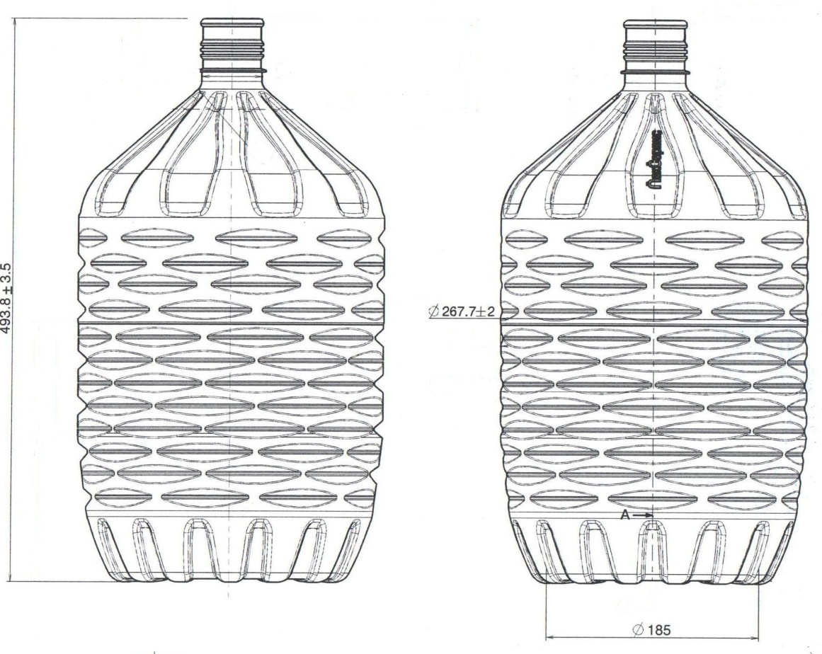 Размеры 5 литровой бутылки. Габариты ПЭТ 5л. ПЭТ бутылка 10 литров габариты. Чертеж бутылки ПЭТ 5л. Бутылка 19 л габариты.
