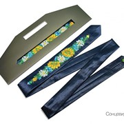 Вузький галстук з вишивкою Сонцевид 3861 фото