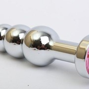 Серебристая анальная ёлочка с розовым кристаллом - 11,2 см. 4sexdreaM 47435 фотография