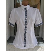 Блуза женская вышитая с коротким рукавом “Мальовнича“ фото