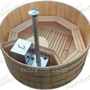Фурако овальная - кедровый бассейн с внешней печью (h120*120*160*4 см)