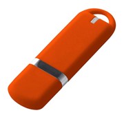 USB-флешка на 2 ГБ с покрытием soft-touch, оранжевый фотография