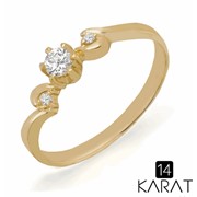 Золотое кольцо с бриллиантами 0,15 карат (Код: 16819) фото