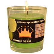 Свеча в стакане (о65-79х83 мм, 30 час) АРОМА лимон лайм фото