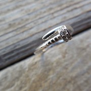 Серебряное кольцо “Nail“ с белым цирконом от WickerRing фото