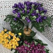 Искусственные цветы Тюльпаны разноцветные фото