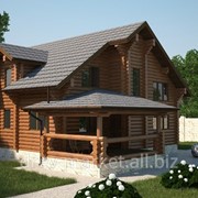 Проект дома из калиброванного бревна “Радужный“ с террасой фото
