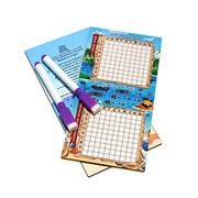 Настольная игра морской бой - Тихие воды, 2 стираемых маркера, 2 игровых поля фото